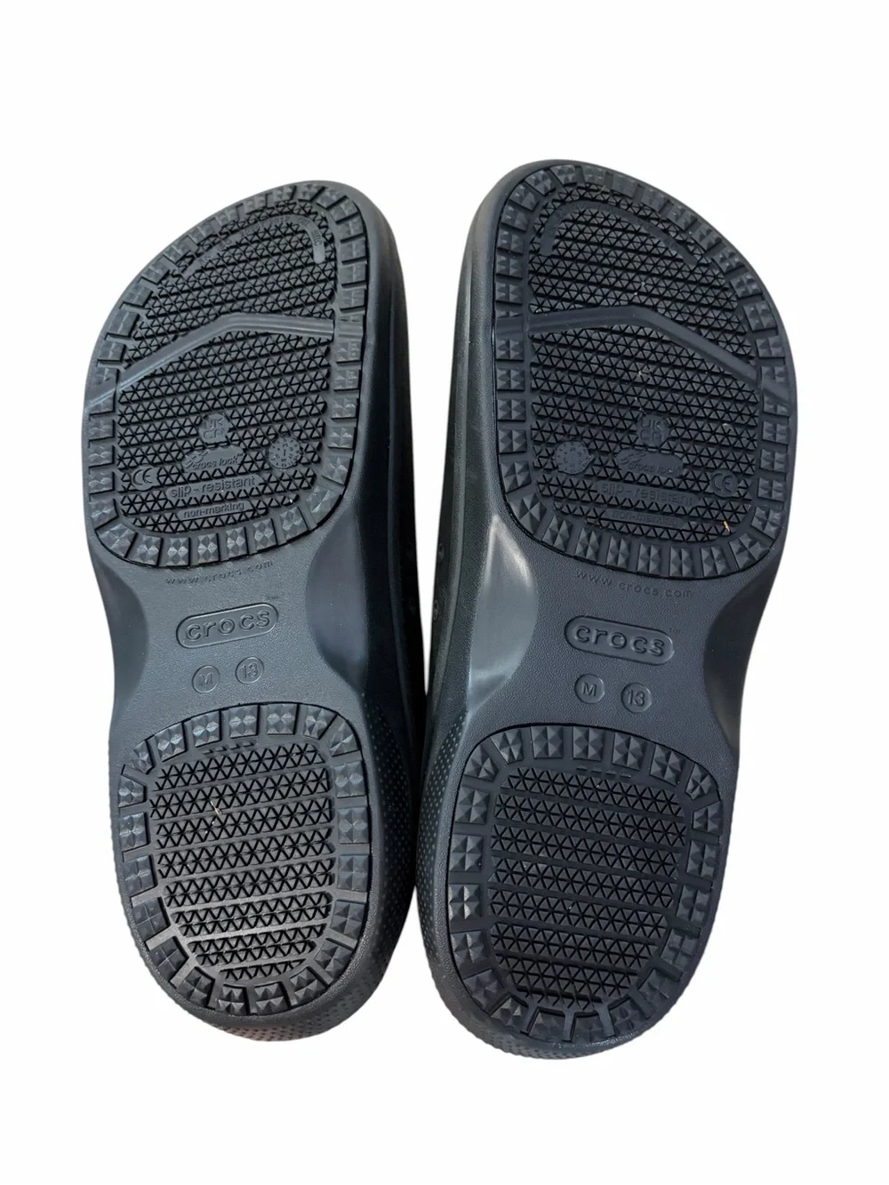 Crocs On-The-Clock Work Slip-On Clogs Mens 13 Black Rubber Shoes